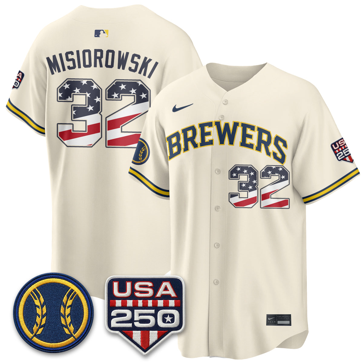Milwaukee Brewers Fourth of July Vapor Limited Jersey - Stitched