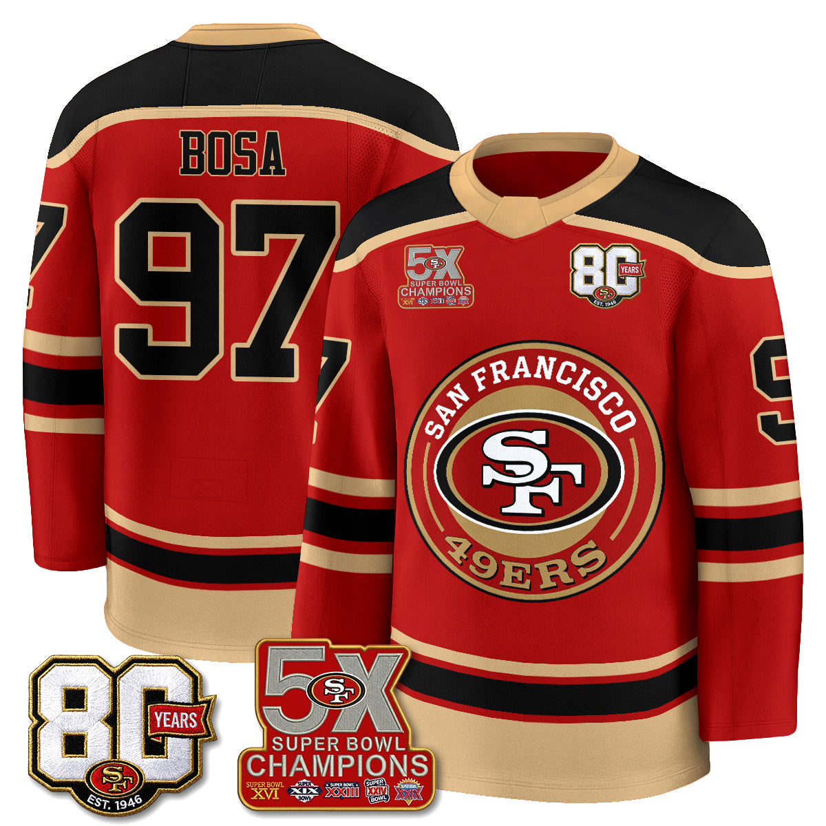 SF 4X Champs Hockey Jersey - Stitched