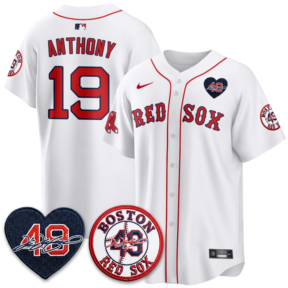 BOS Tim Wakefield Memorial Patch Vaper Premier Limited Red Jersey - All Stitched