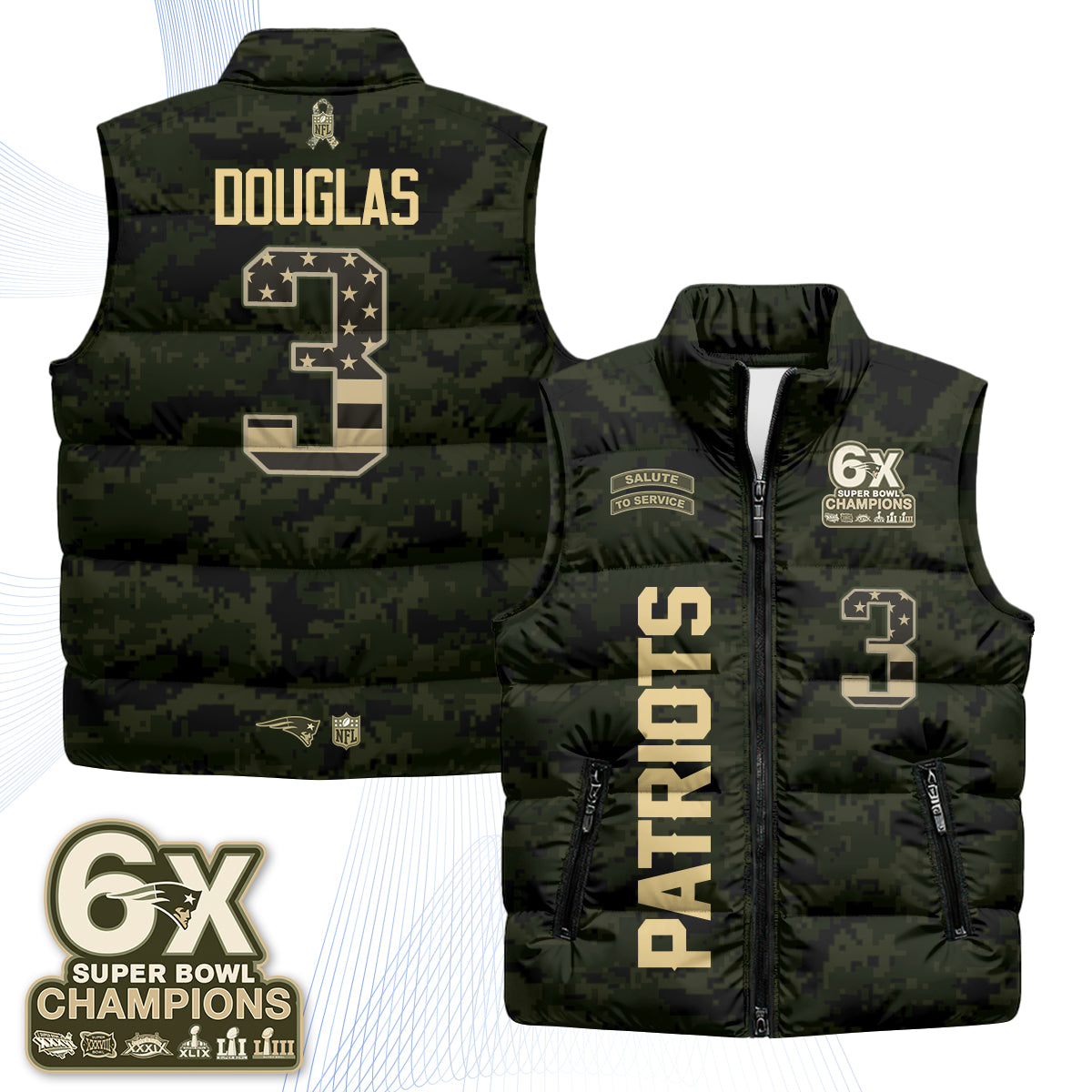 NE 2026 Salute to Service Puffer Vest - Printed