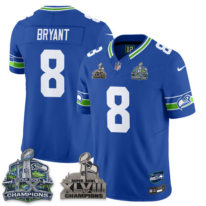 SEA S.Bowl Champions Patch Vapor Jersey - Stitched
