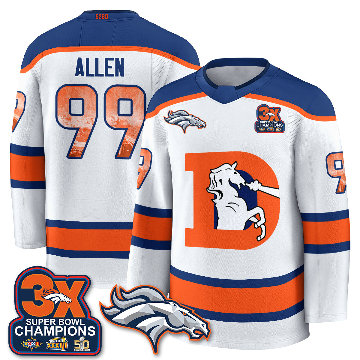 DEN Fan Gear Edition Hockey Jersey - Stitched