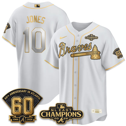 Atlanta Braves 2026 NL East Champs Gold Edition Vapor Jersey - Stitched
