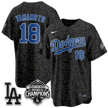Los Angeles Dodgers Paisley Vapor Jersey - Stitched