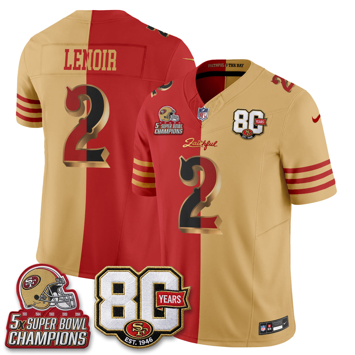 SF Rivalries Split Edition Vapor Jersey - Stitched