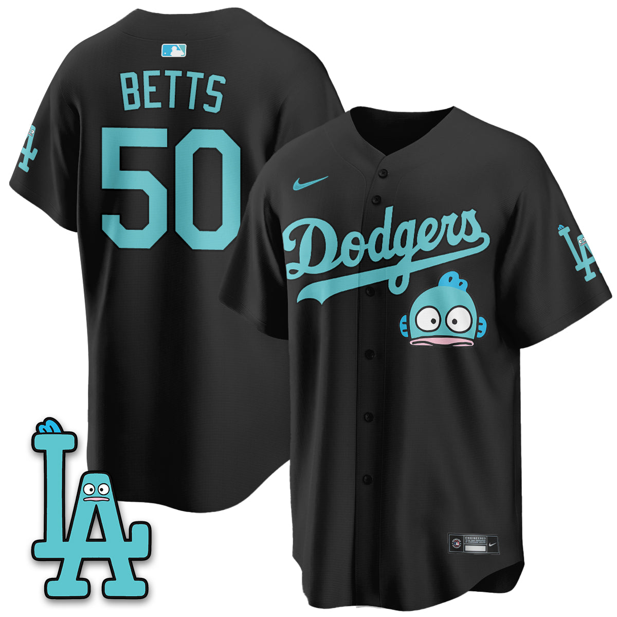 Los Angeles Dodgers x Hangyodon Edition Vapor Jersey- Stitched