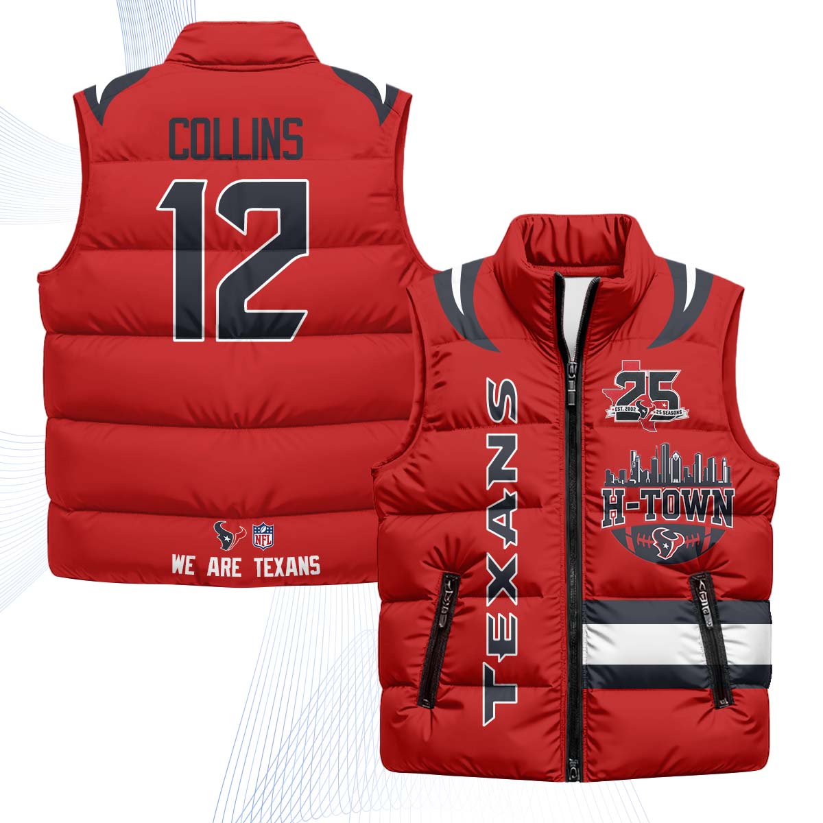 HOU "H-Town" Puffer Vest - Printed