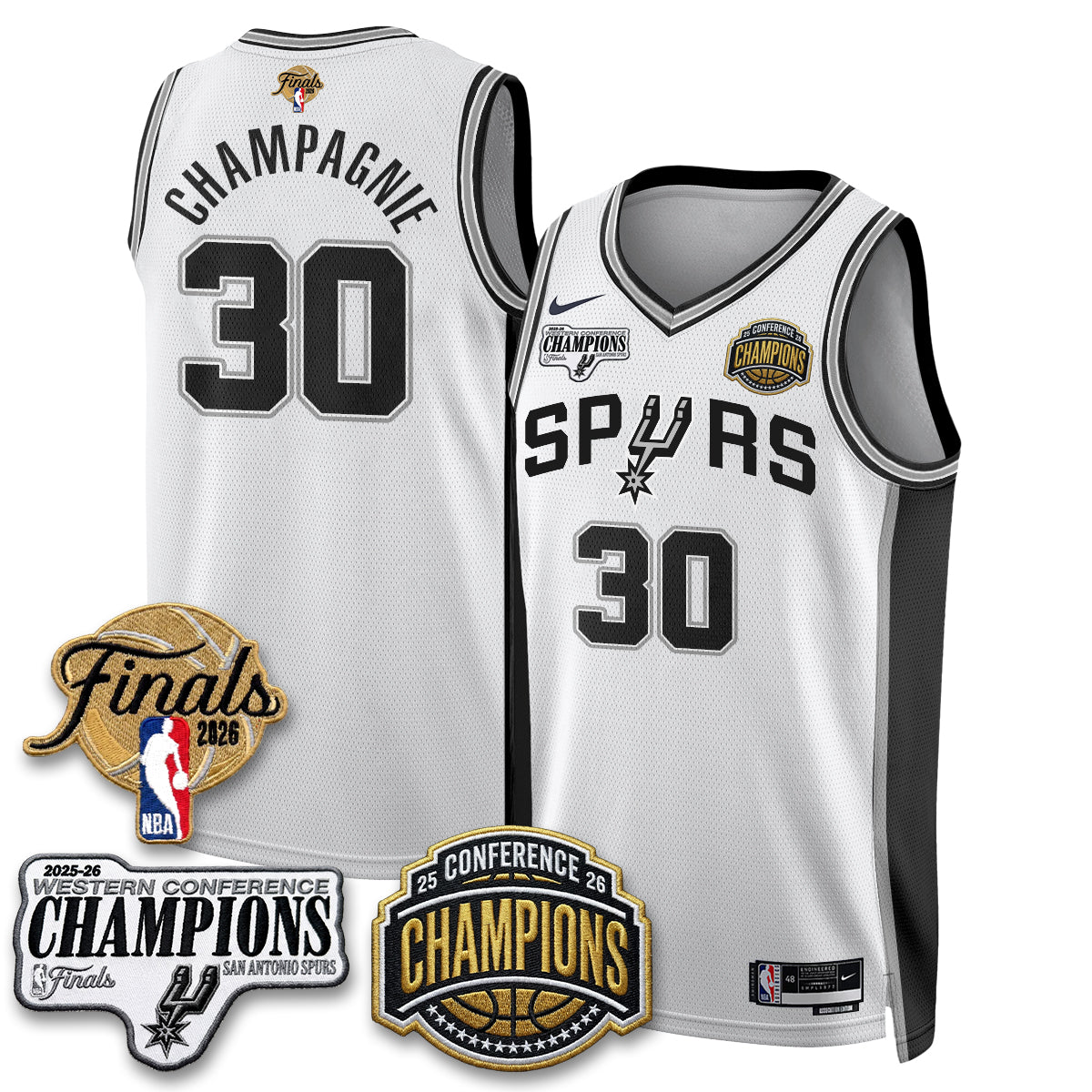SAS 2026 NBA Western Conference Champions Vapor Jersey V3 - Stitched