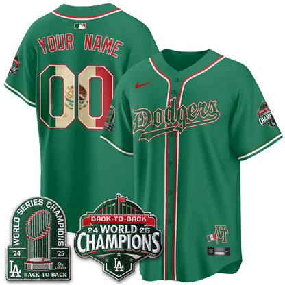 Los Angeles Dodgers x Mexico Style Vapor Custom Jersey - Stitched