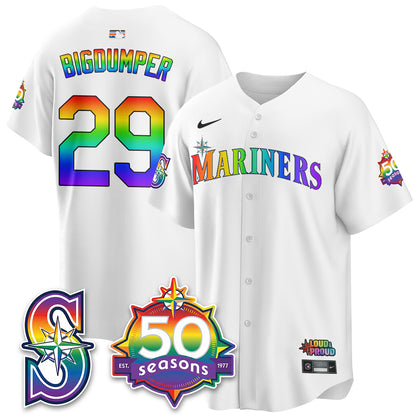 Seattle Mariners Happy Pride Month Vapor Jersey - Stitched