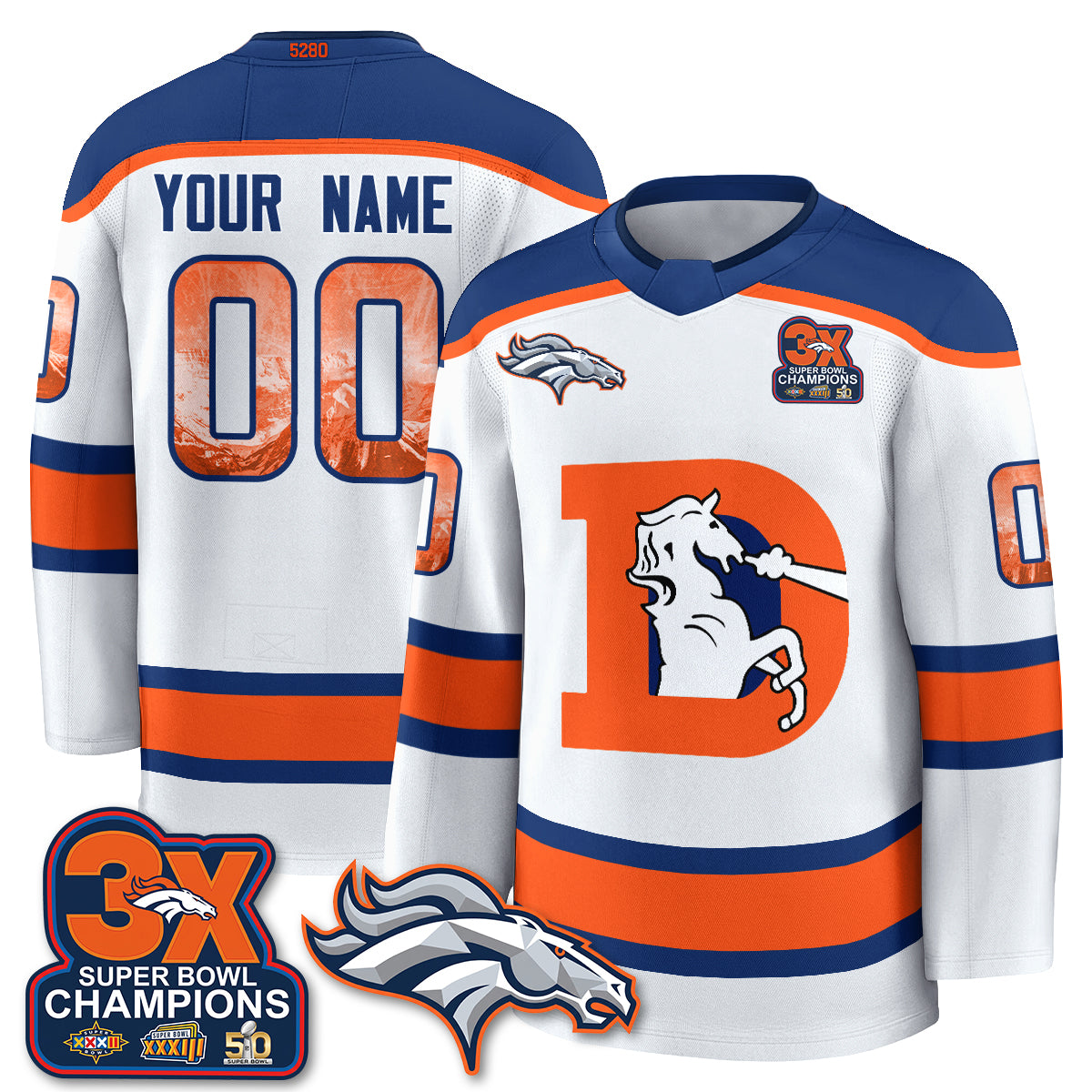 DEN Fan Gear Edition Custom Hockey Jersey - Stitched