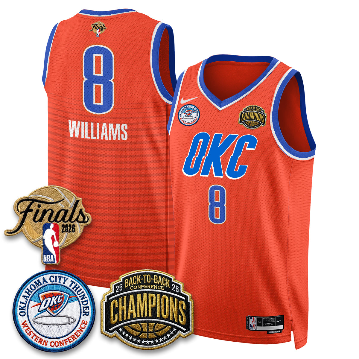 OKC 2026 NBA Western Conference Champions Vapor Jersey - Stitched