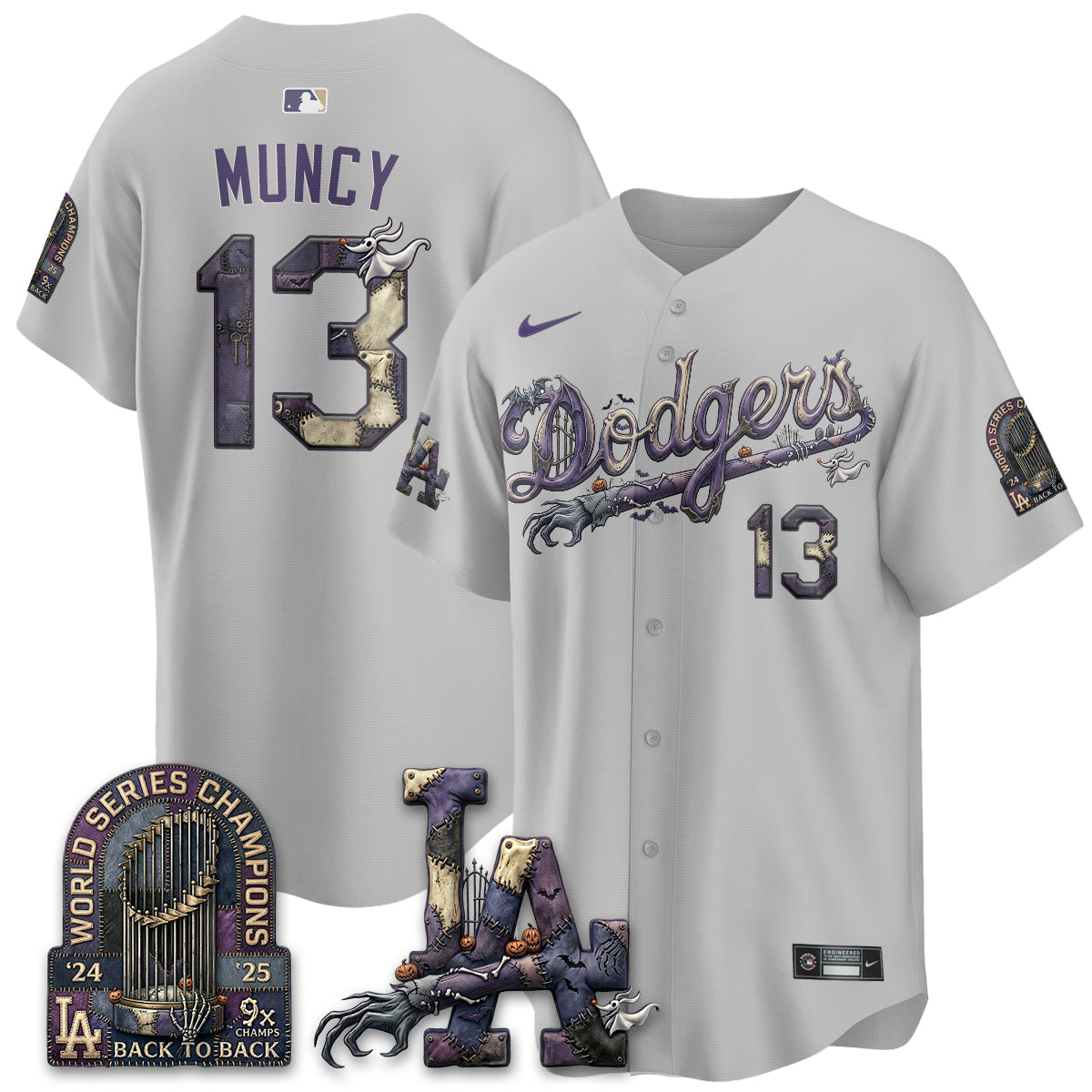 Los Angeles Dodgers Nightmare Edition Vapor Jersey - Printed