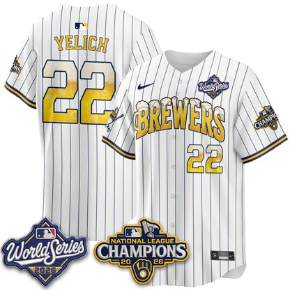 Milwaukee Brewers "Pitcher & Pint" 2026 NL Champions Vapor Jersey - Stitched