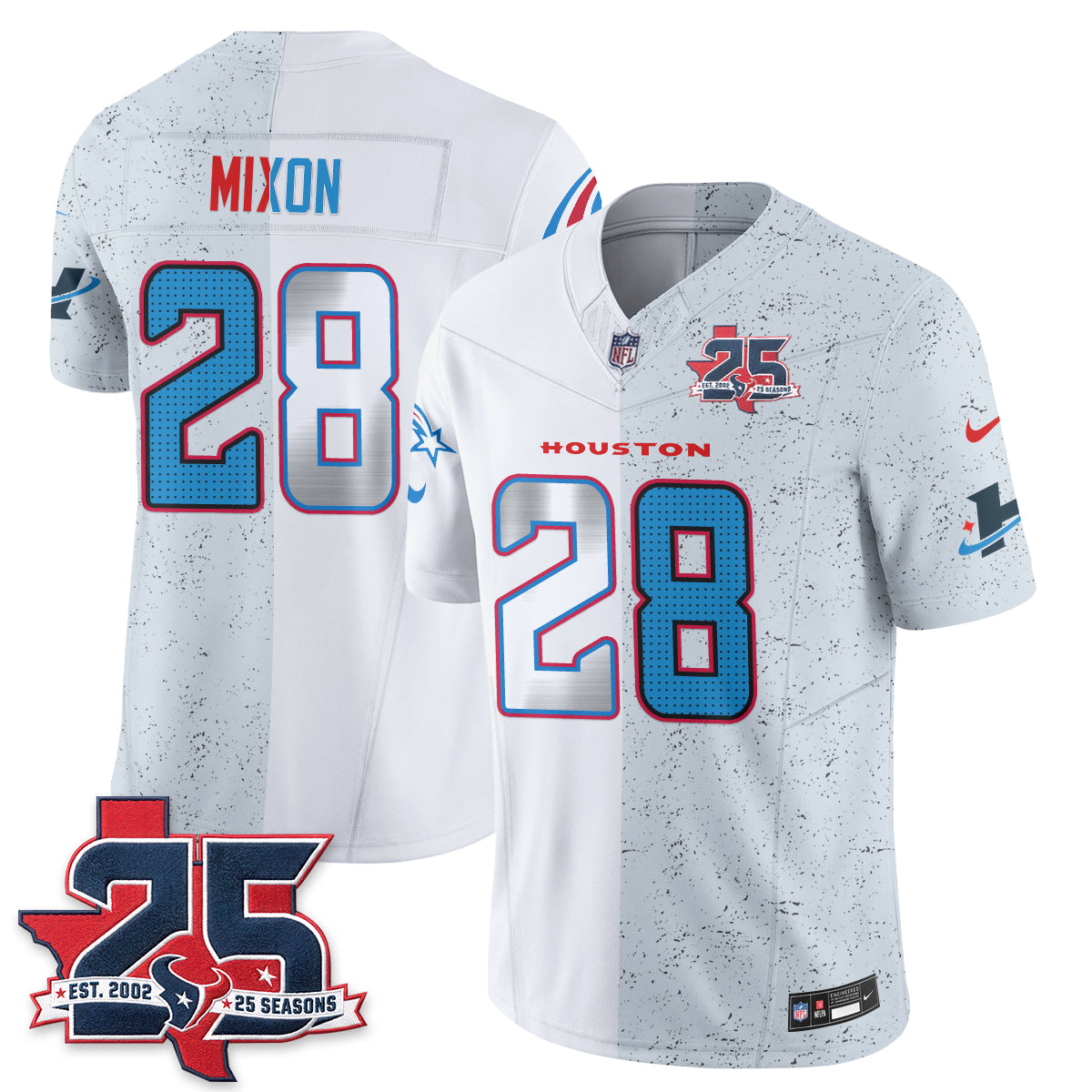 HOU Fan Gear Split Vapor Jersey - Stitched