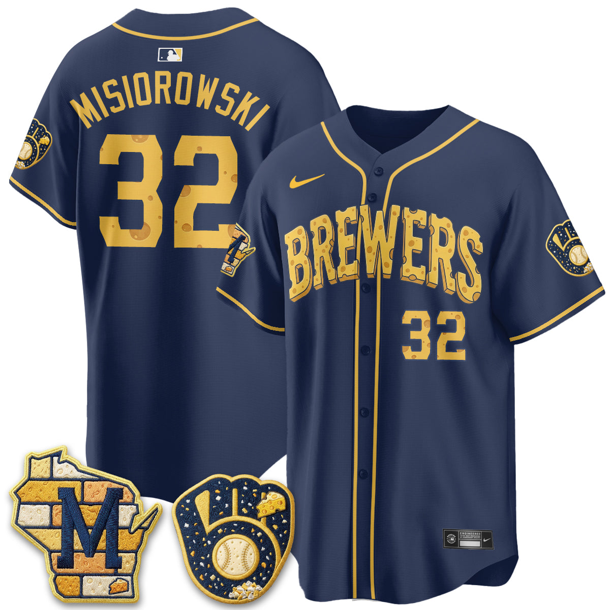 Milwaukee Brewers Cheesehead Edition Vapor Limited Jersey - Stitched