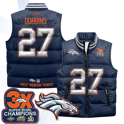 Denver Broncos Fan Gear Edition Unisex Puffer Vest - Printed