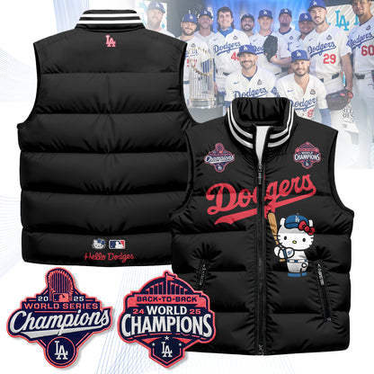 Los Angeles Dodgers Meow KT Edition Unisex Puffer Vest - Printed
