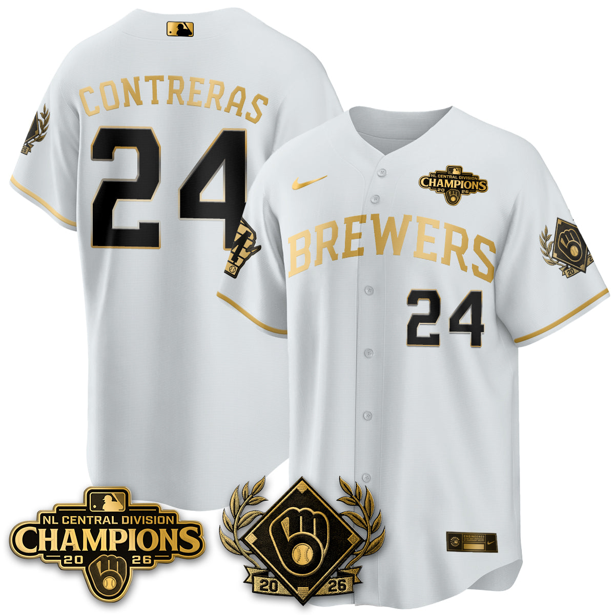 Milwaukee Brewers 2026 NL Division Champs Vapor Jersey - Stitched