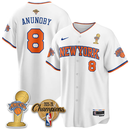 NYK 2026 NBA Champions Vapor Black Gold Jersey - Stitched