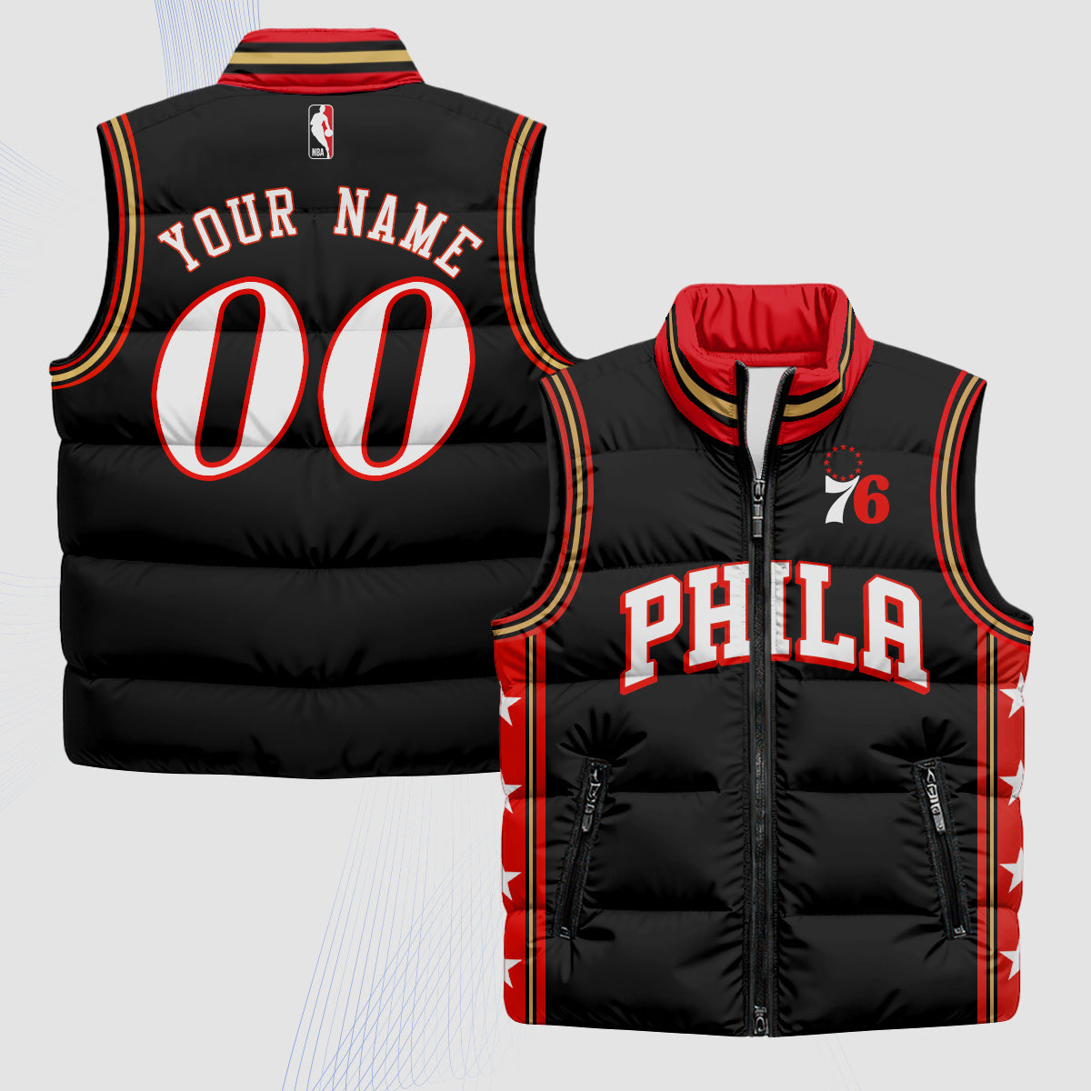 PHI Superteam 24th Season Patch Custom Puffer Vest - Printed