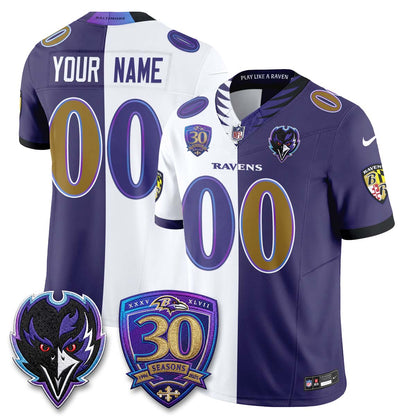 Baltimore Ravens The Next Flight Split Custom Vapor Jersey - Stitched