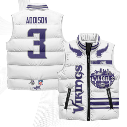 Minnesota Vikings Twin City Puffer Vest - Printed