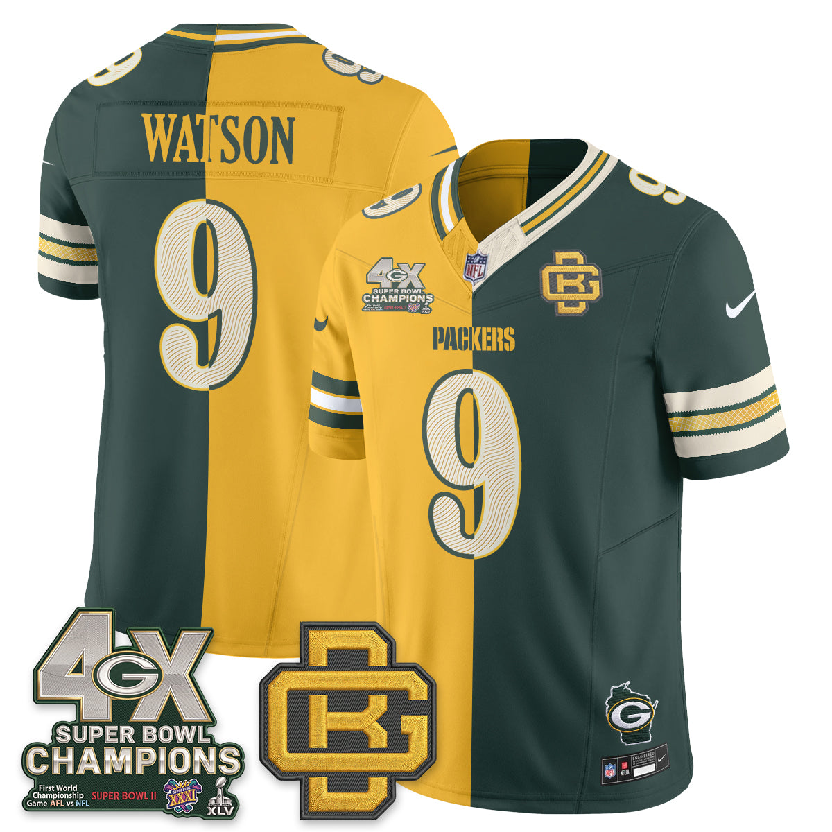 Green Bay Packers Rivalries Split Edition Vapor Jersey - Stitched