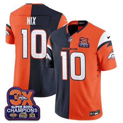 Denver Broncos Split Edition Vapor Jersey - Stitched