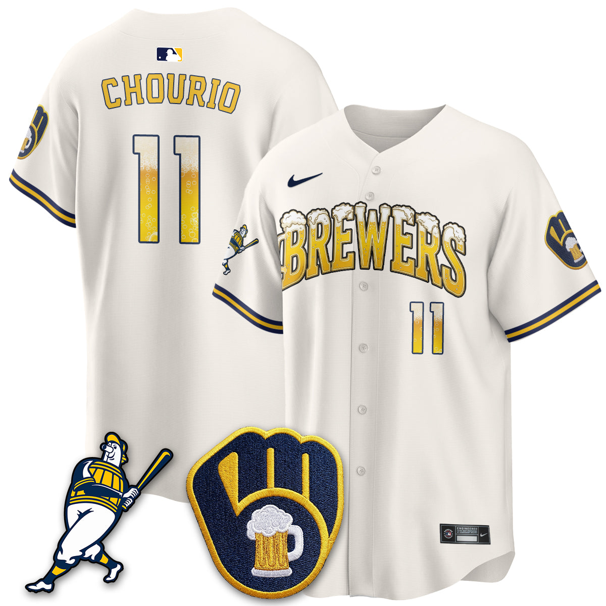 Milwaukee Brewers "Pitcher & Pint" Edition Vapor Limited Jersey - Stitched