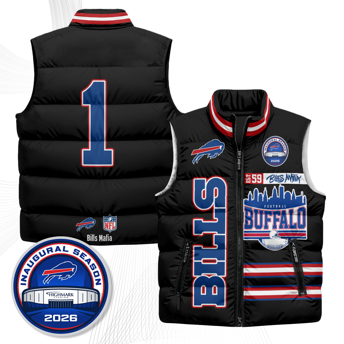 BUF "Mafia" Edition Puffer Vest - Printed