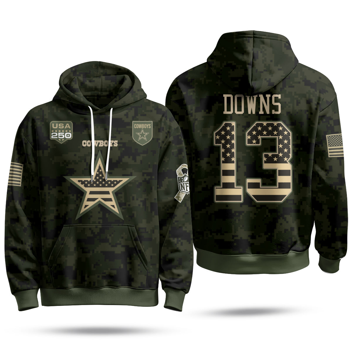 DAL 2026 Salute To Service Edition Pullover Hoodie - Printed