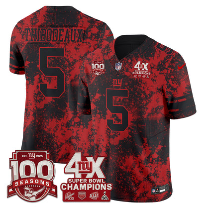 New York Giants 4X Champs Blood Splash Edition Vapor Jersey - Stitched