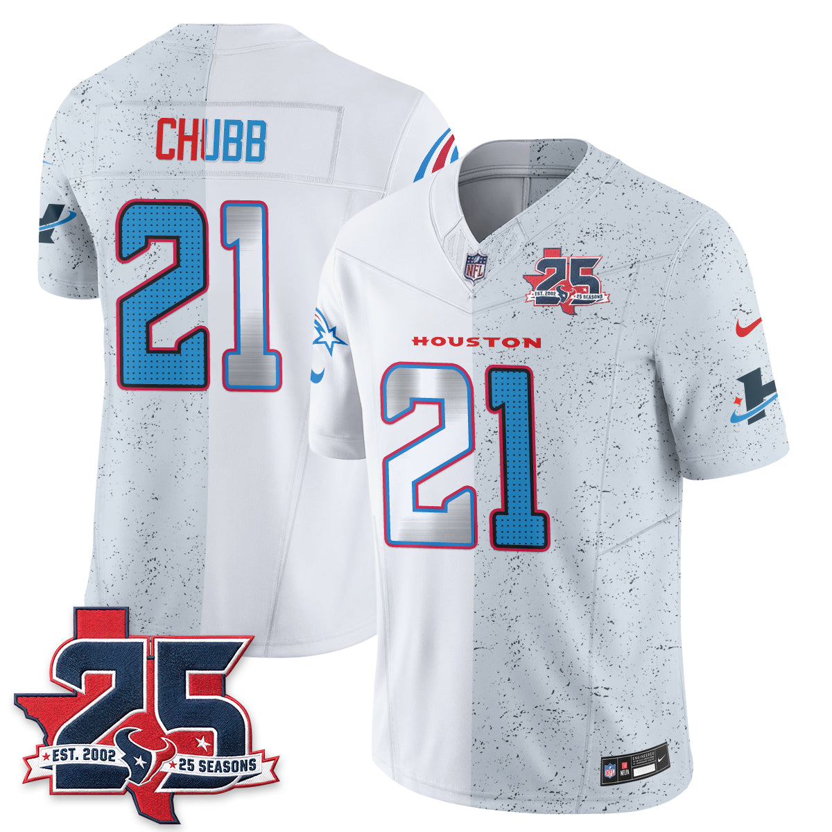 HOU Fan Gear Split Vapor Jersey - Stitched