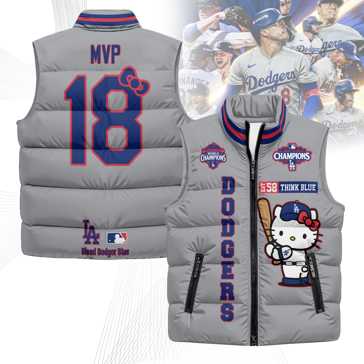 LAD x Meow KT Puffer Vest - Printed