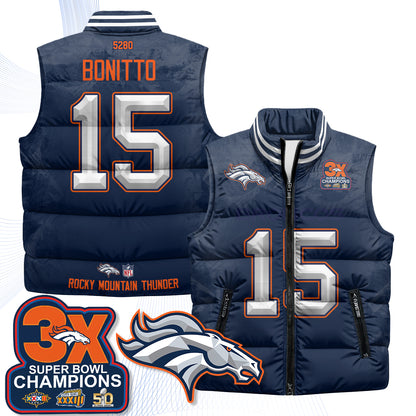 Denver Broncos Fan Gear Edition Unisex Puffer Vest - Printed