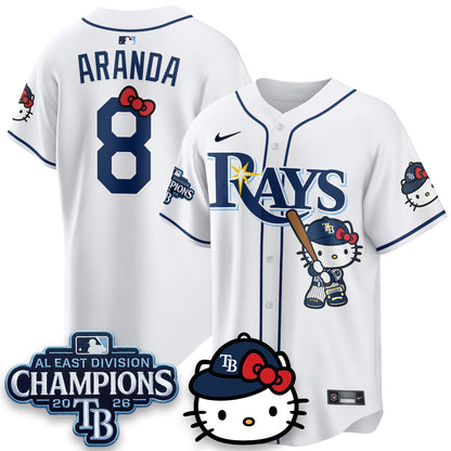 Tampa Bay Rays x Meow KT 2026 AL East Champs Vapor Jersey - Stitched
