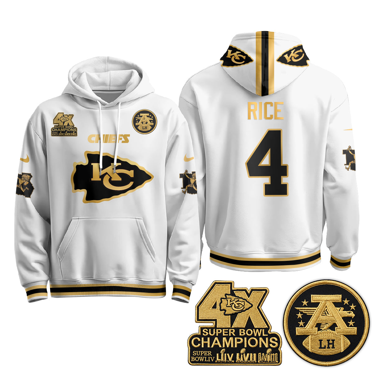 KC 4X Champs Gold Edition Hoodie - Stitched