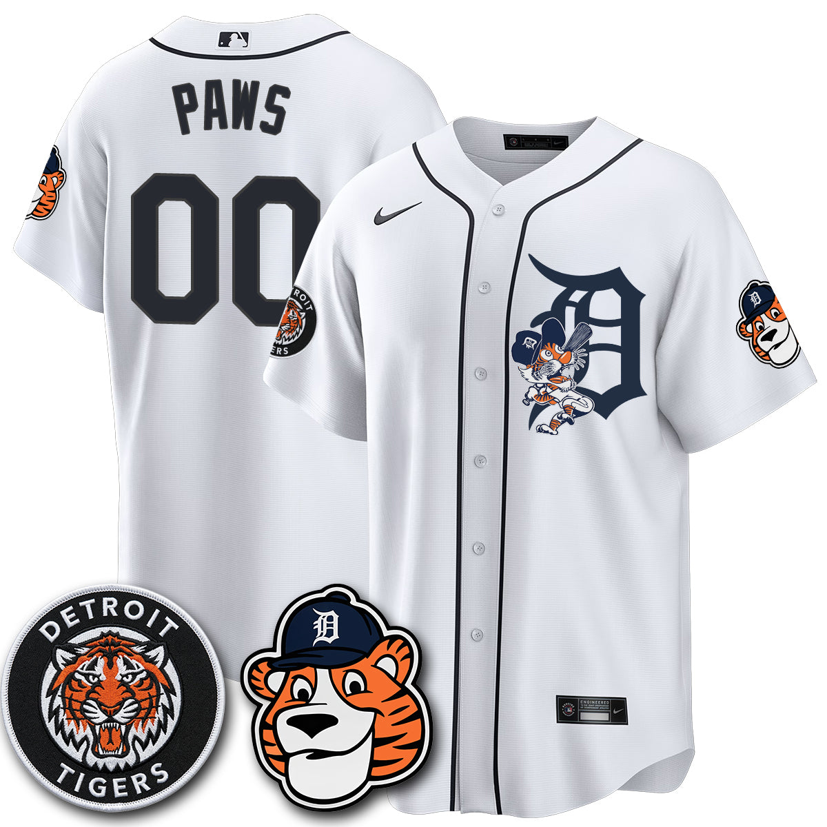Detroit Tigers Paws Edition Vapor Limited Jersey - Stitched