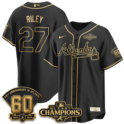 Atlanta Braves 2026 NL East Champs Gold Edition Vapor Jersey - Stitched