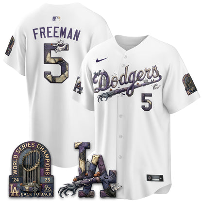 Los Angeles Dodgers Nightmare Edition Vapor Jersey - Printed