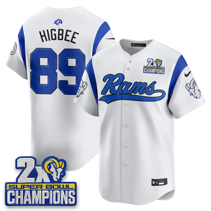 LAR 2X Champs Rivalries Baseball Vapor Jersey - Stitched