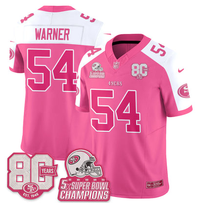 San Francisco 49ers Pink Edition Vapor Jersey - Stitched