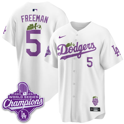 Los Angeles Dodgers Grape Edition Vapor Jersey - Stitched