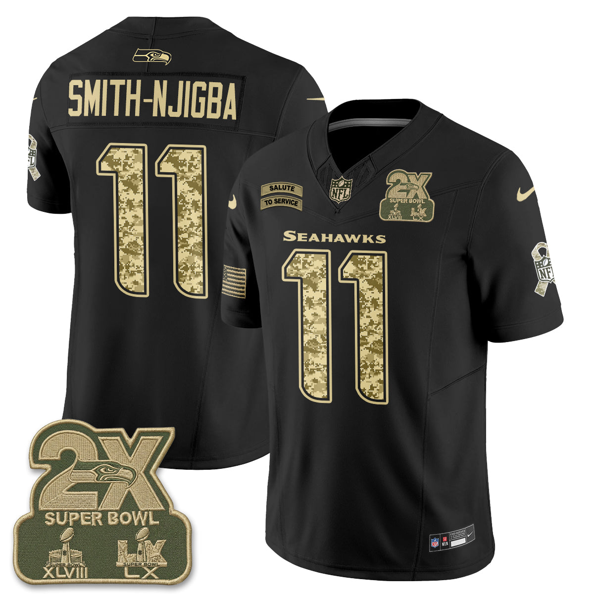 Seattle Seahawks 2026 Salute to Service Vapor Jersey - Stitched