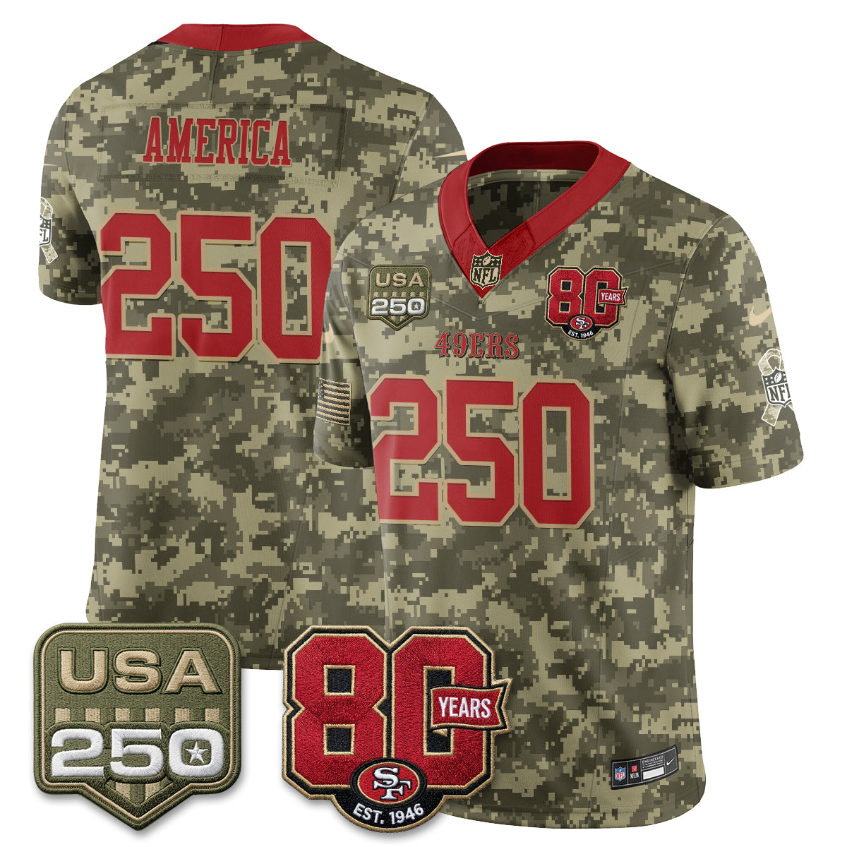 SF 2026 Salute to Service Edition Vapor Jersey - Stitched