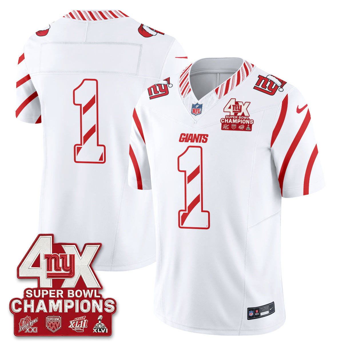 NYG  Xmas Edition Vapor Jersey - Stitched