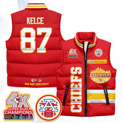 KC Arrowhead Puffer Vest - Printed