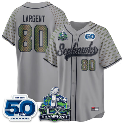 Seattle Seahawks SB LX Champs Vapor Baseball Jersey - Stitch