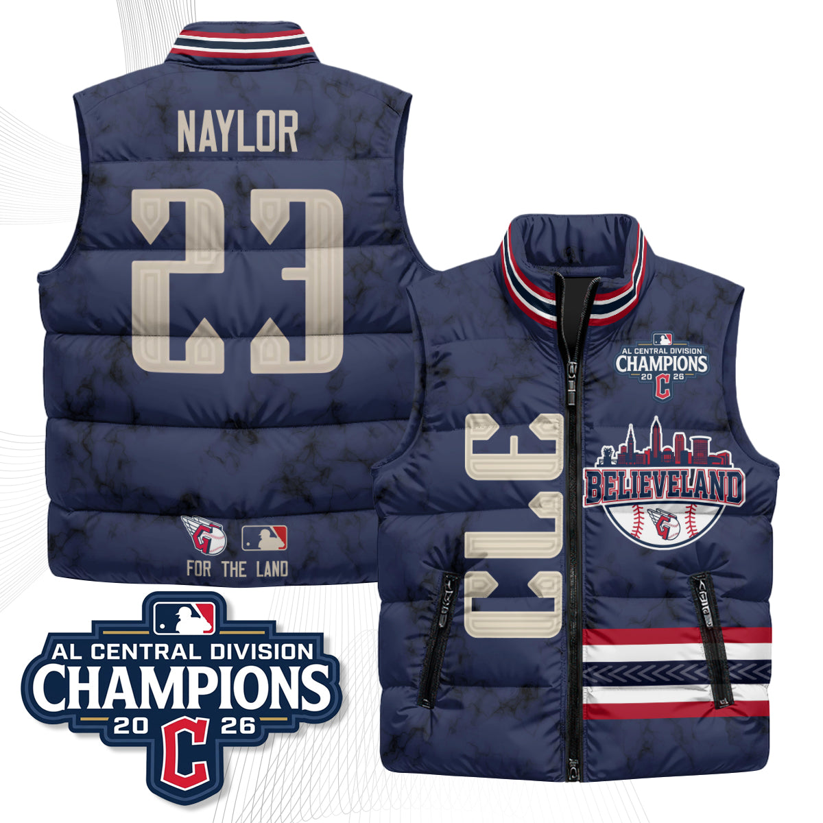 CLE Believeland Puffer Vest - Printed
